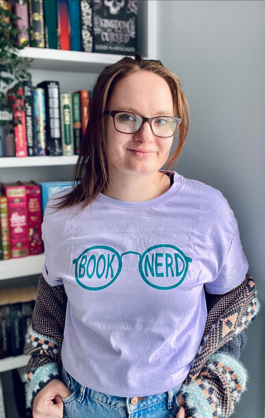 RARE - t shirts book nerd pink