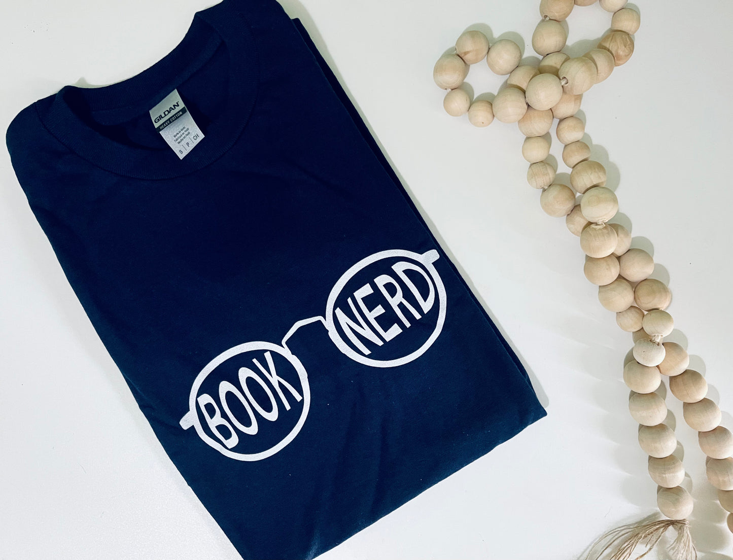 RARE - t shirts book nerd navy